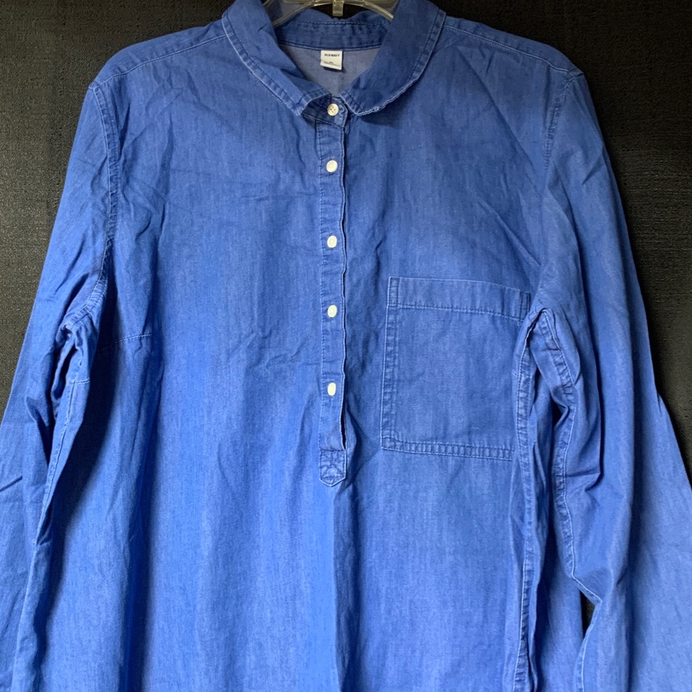 Old Navy Long Sleeve Blue shirt Dress XL - Picture 2 of 10